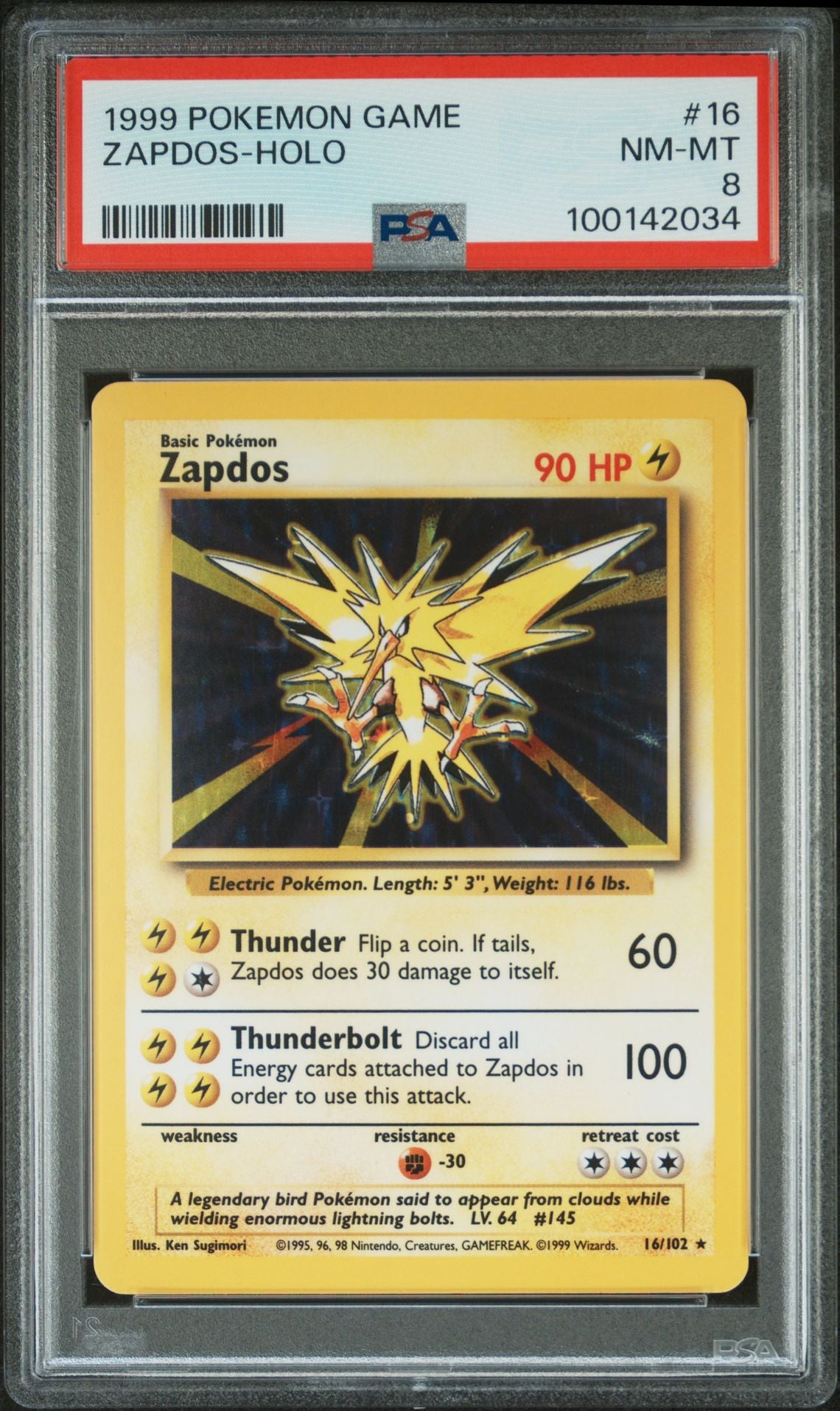 PSA 8 Zapdos Holo Rare (EN)