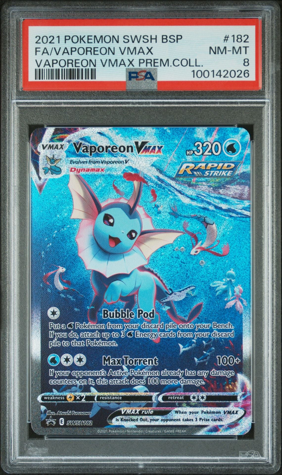 PSA 8 Vaporeon VMAX Black Star Promo (EN)